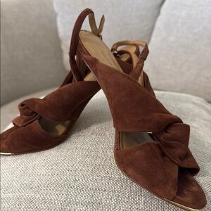 Brown Suede Women's high heel Sandals